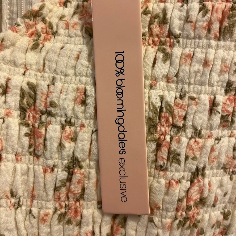 NWT AQUA Floral Smocked Midi Dress, Size Medium - Picture 3 of 5